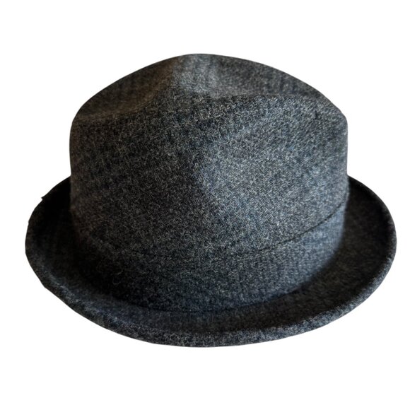 Vintage Van Cort Wool Trilby Cap Fedora Hat Subtle Plaid Streetwear Classic - Picture 5 of 13